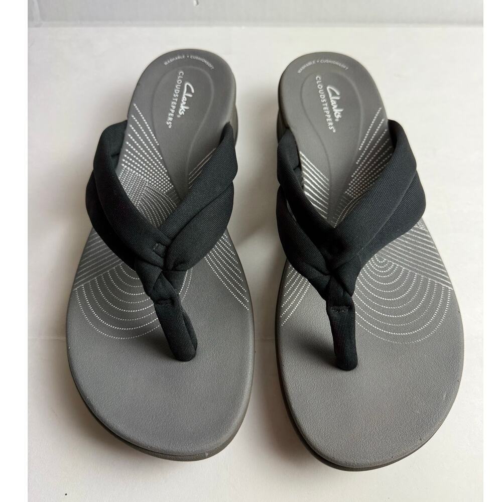 Clarks Cloudsteppers Arla Kaylie Thong Sandals Black 11M - Picture 2 of 9